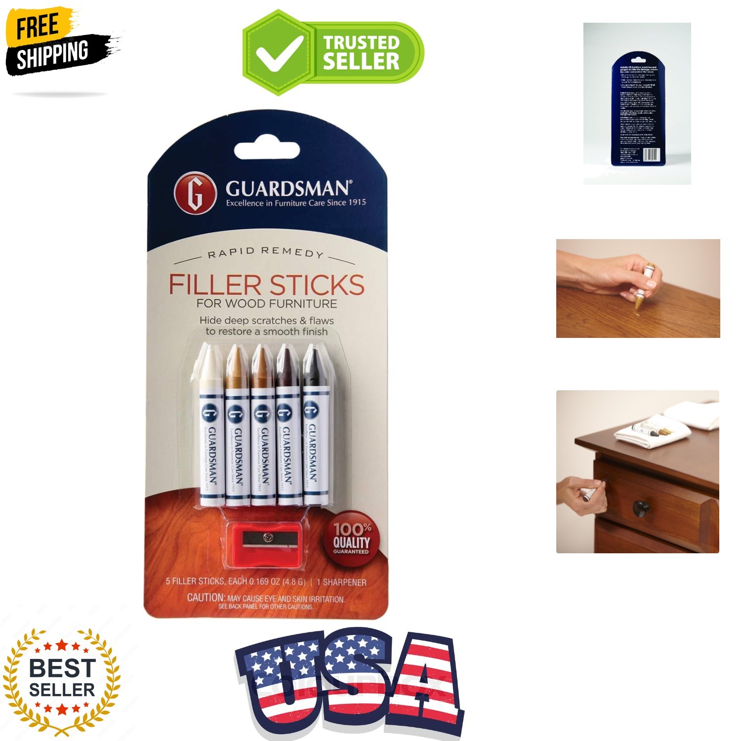 Wax Wood Furniture Filler Sticks, Furniture Scratch Repair Kit for Wood Floor…