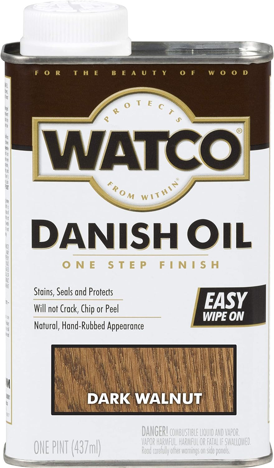 65851 Danish Oil Wood Finish, Pint, Dark Walnut