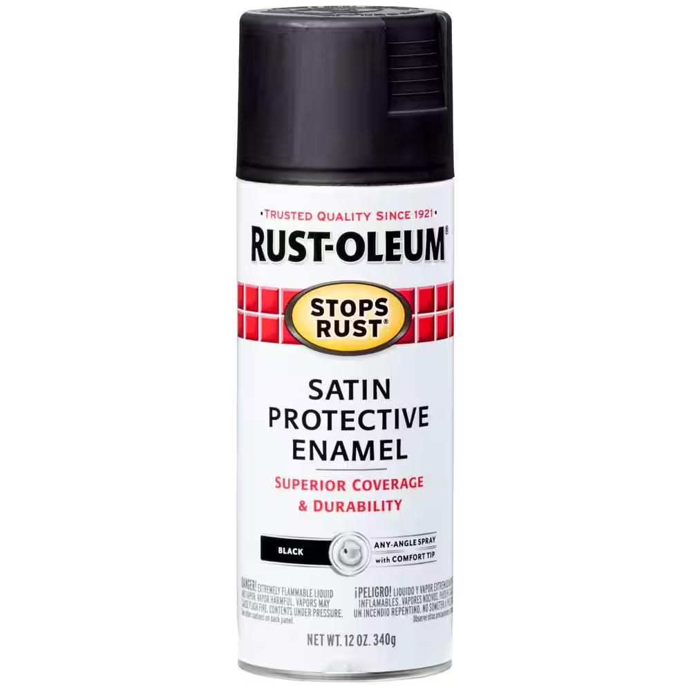 12 Oz. Protective Enamel Satin Black Spray Paint