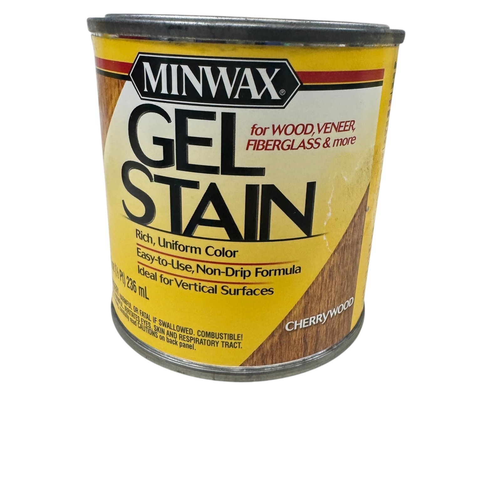 Minwax Gel Stain Cherrywood 8 fl oz 1/2 Pint Oil-Based Non-Drip Wood Fiberglass
