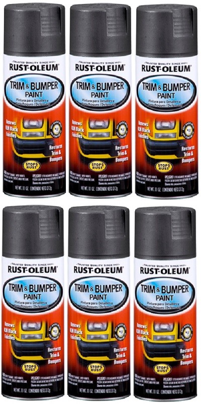 (6) Pack Rust-Oleum 251574 11 Oz Trim And Bumper Formula Matte Paint Spray