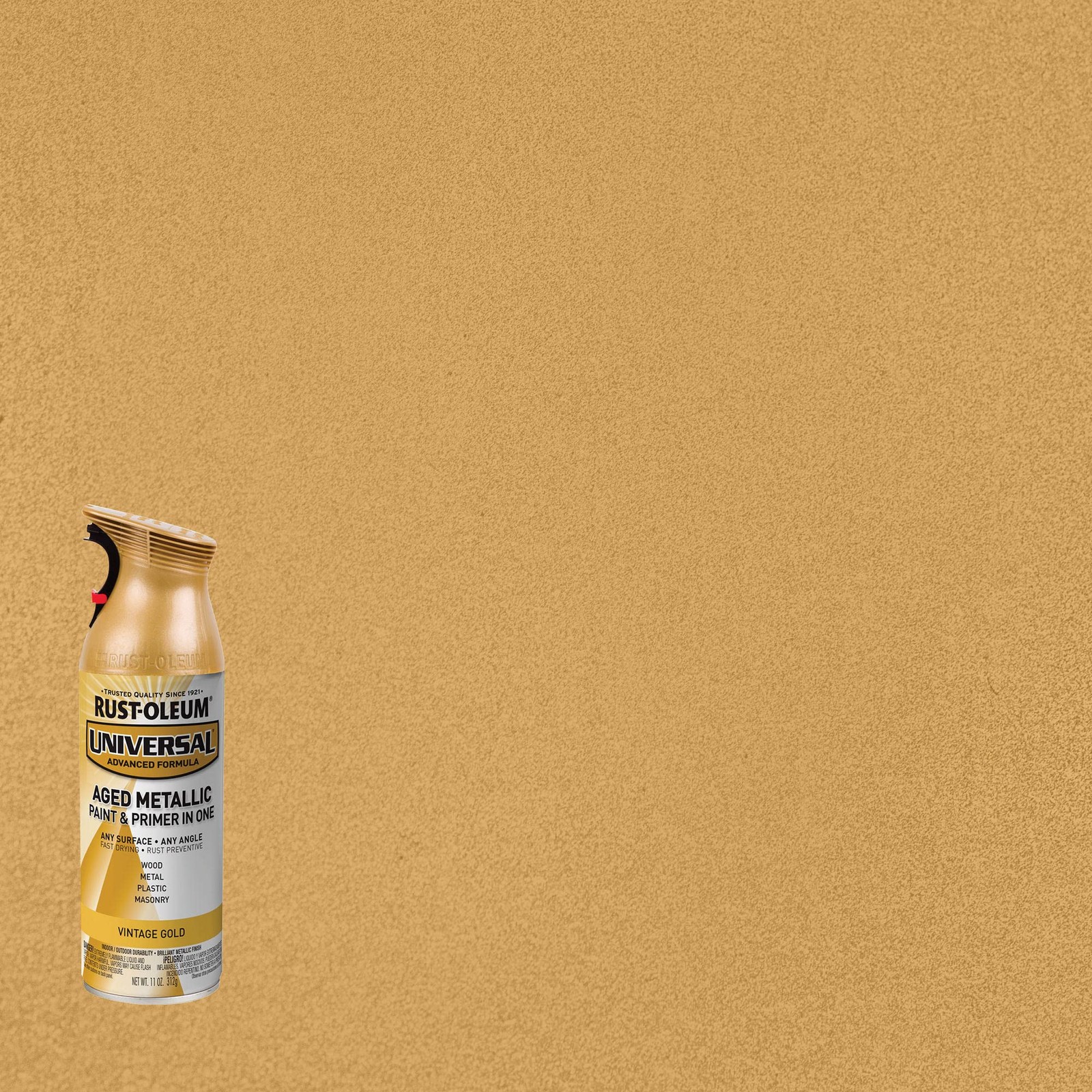 Rust-oleum Universal Vintage Gold Spray Paint 11Oz All Surface Oil Based Durable