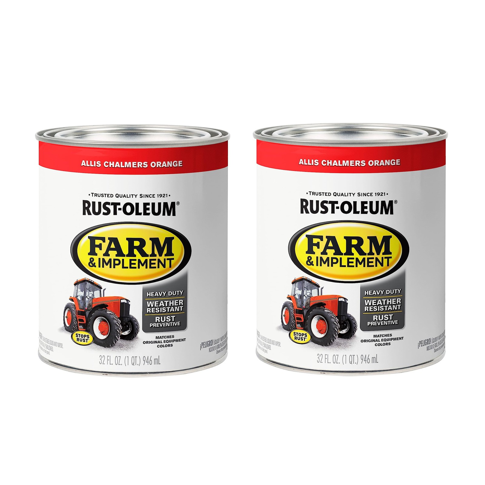Rust-Oleum 280156-2PK Farm & Implement Enamel Paint, Quart, Allis Chalmers…