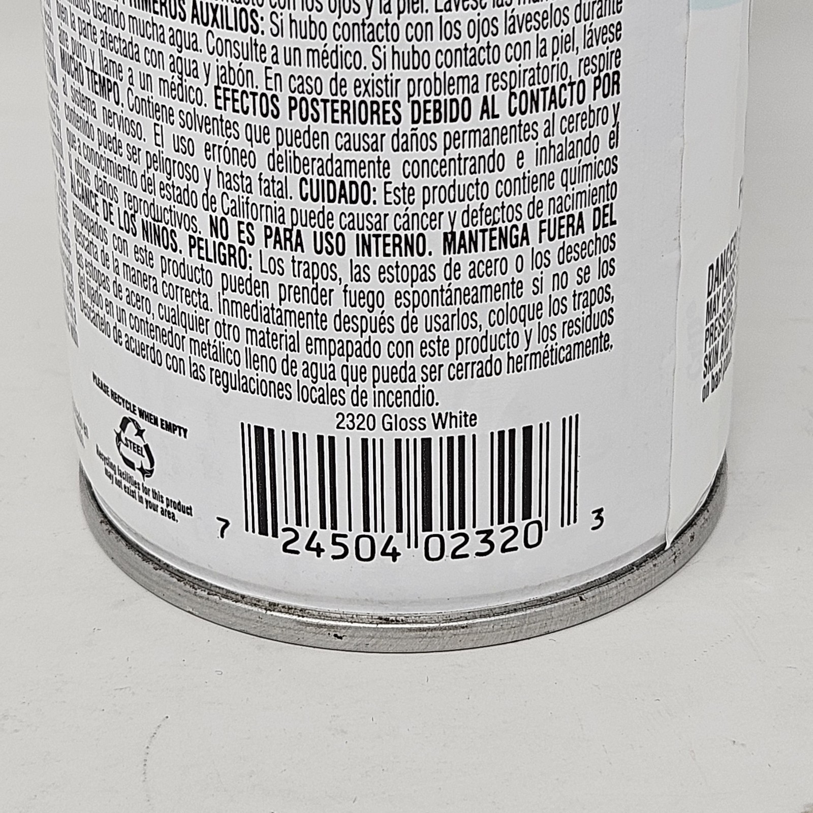 Krylon Fusion For Plastic Gloss White 2320 Aerosol Spray Paint – 12 Oz