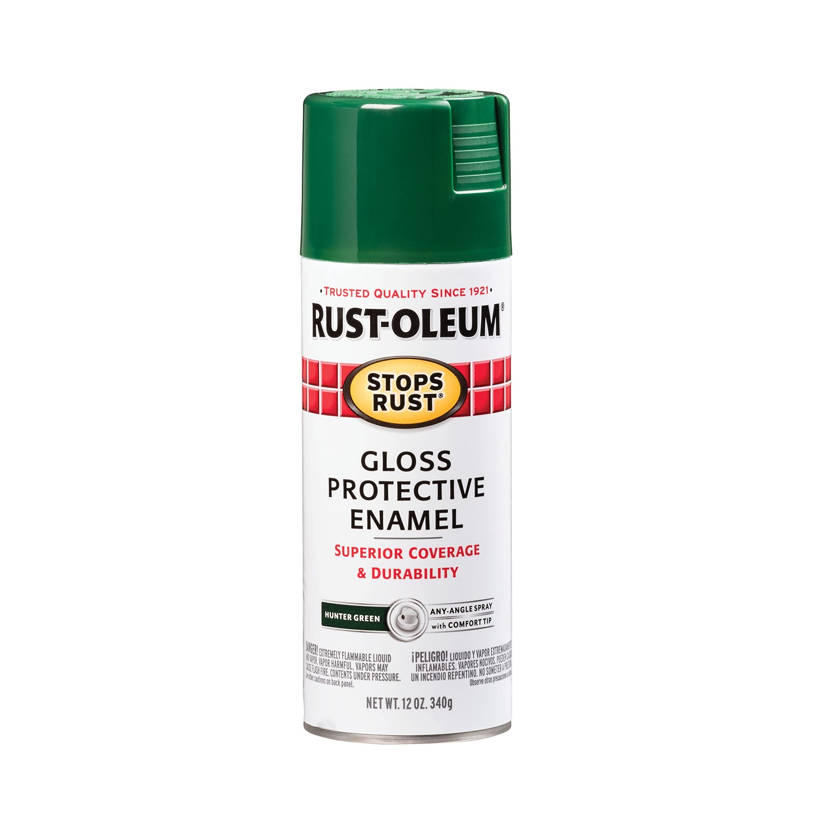 Rust-Oleum 7738830 Stops Rust Spray Paint 12 Oz Gloss Hunter Green