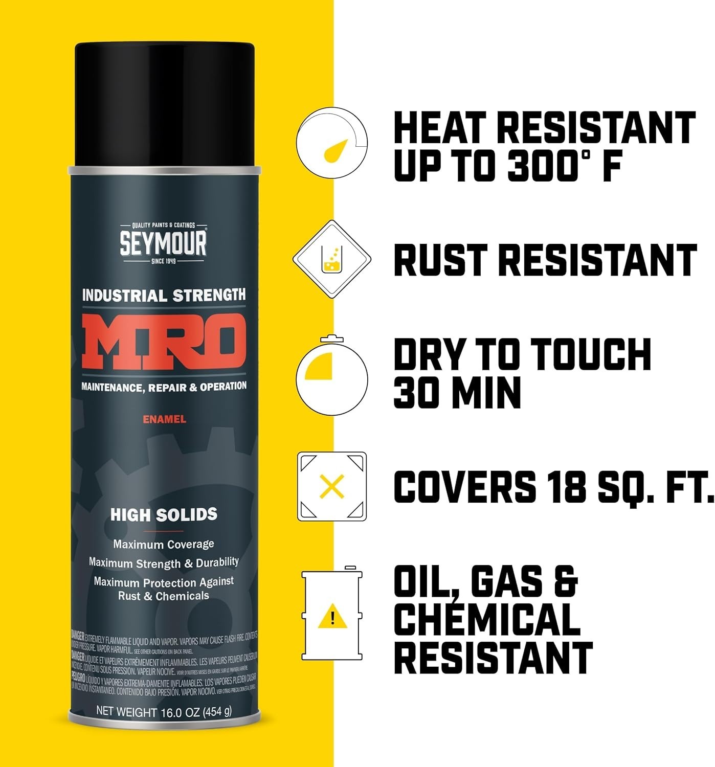 Professional Grade High Solids Gloss Black Spray Paint – 16oz for Metal & Wood