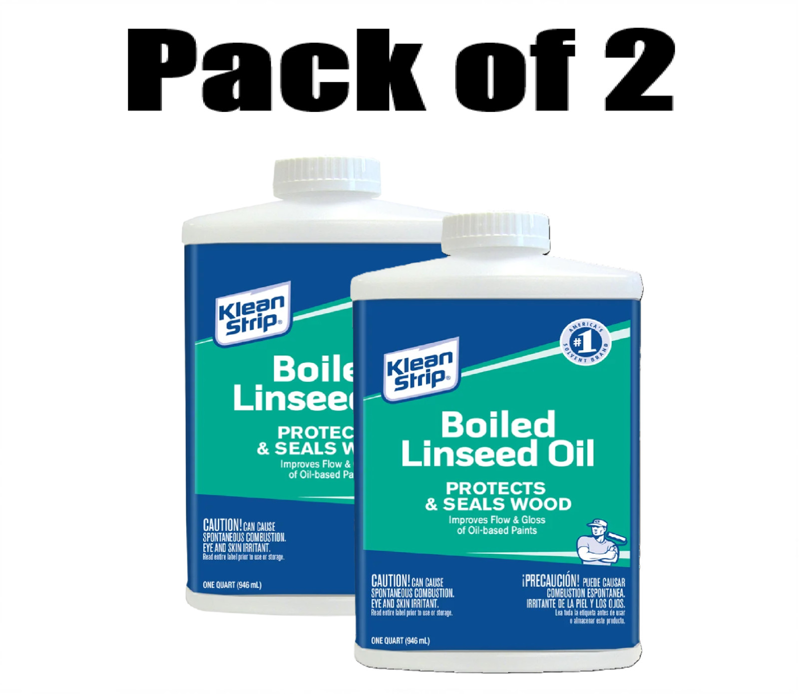 2 Pack Klean-Strip Boiled Linseed Oil, 1 Quart