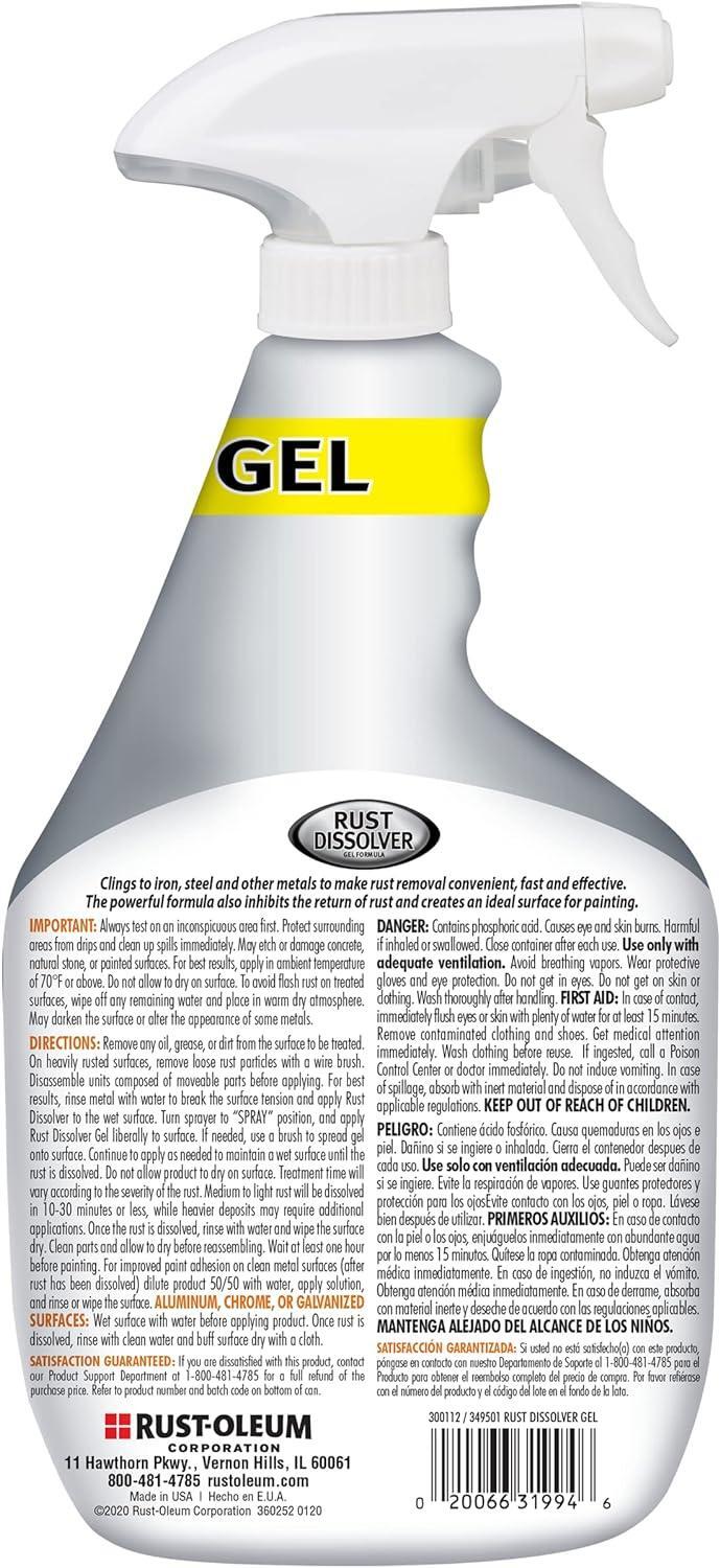 Rust-Oleum 300112 Rust Dissolver Gel 32 oz 32 Fluid Ounces