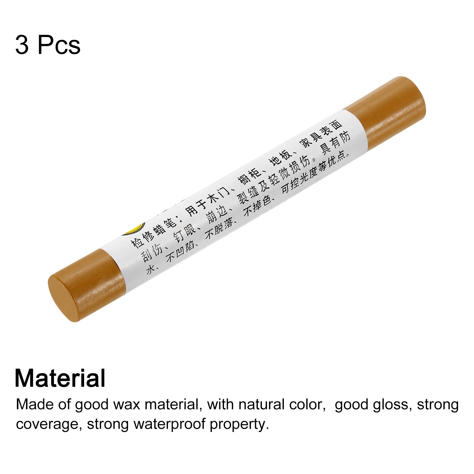 3Pcs Furniture Repair Crayons Wax Filler Stick Pen Marker Yellow Pear Wood