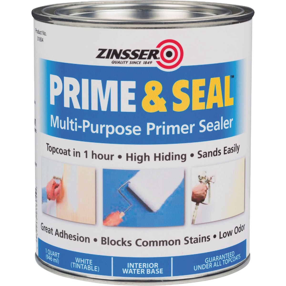 Zinsser Interior Prime & Seal Water-Based Primer, White, 1 Qt. 1804 Zinsser