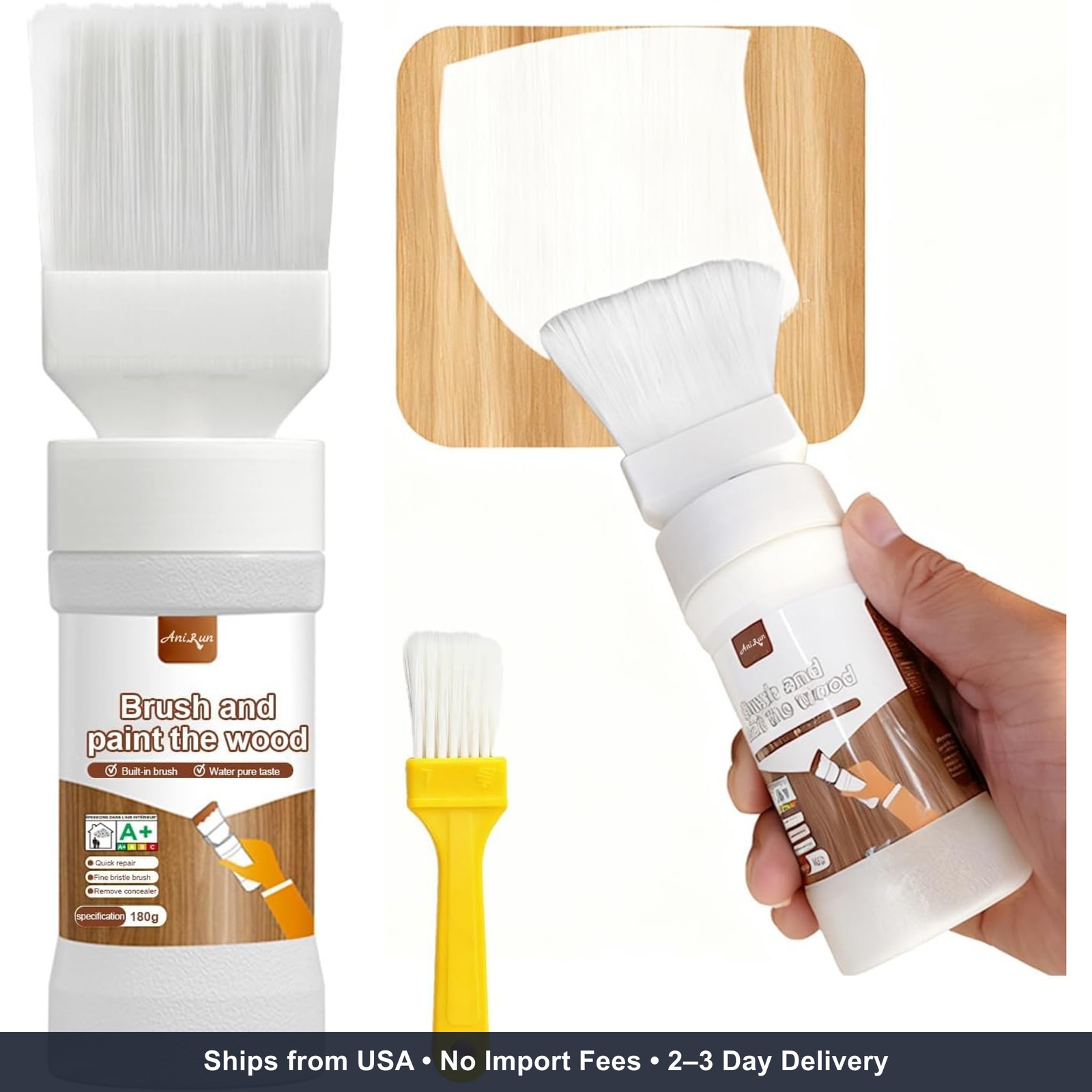 White Paint, Touch-Up Paint for Furniture, Cabinets, Wood, No Sanding, Fast Dryi