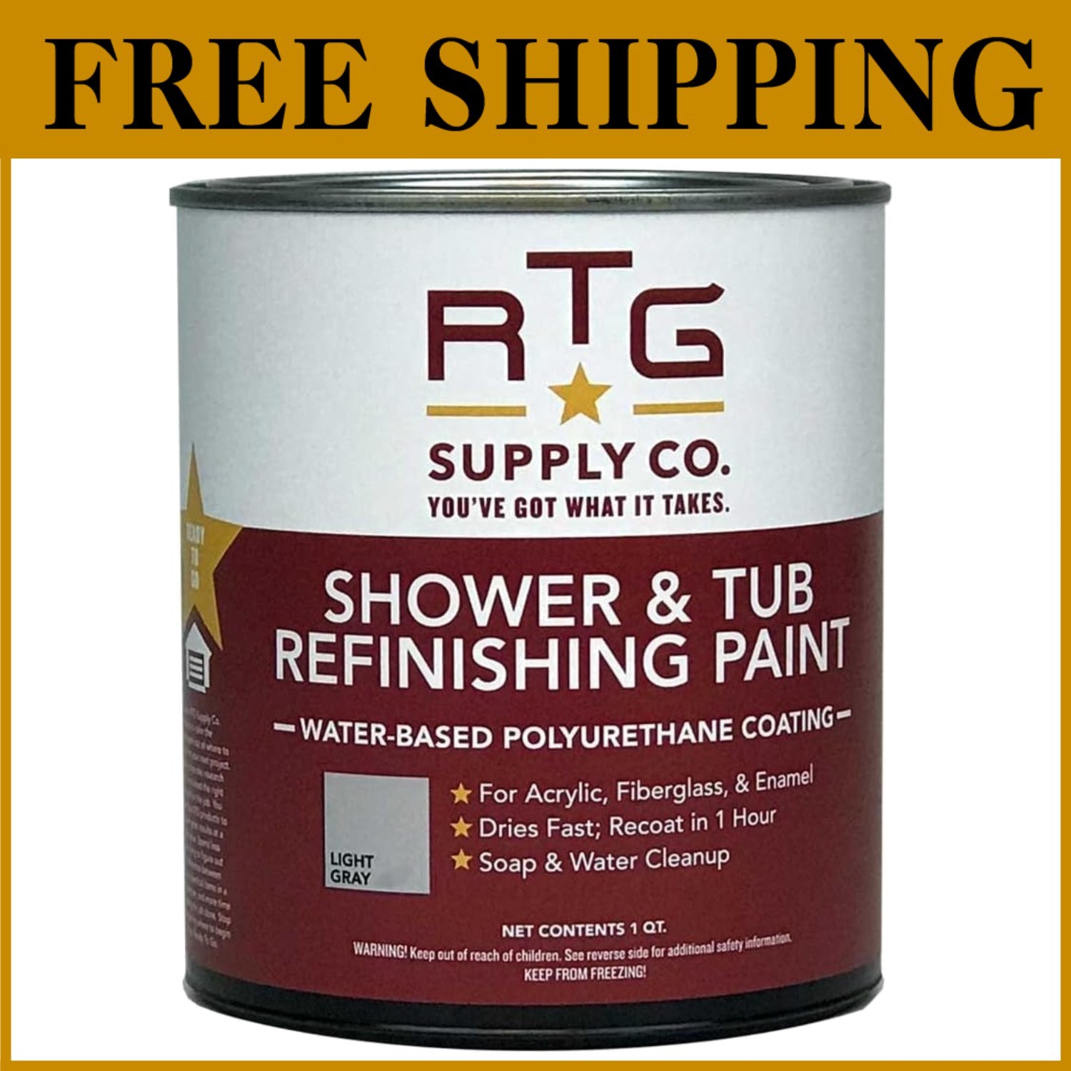 RTG Shower & Tub Refinishing Paint – Light Gray
