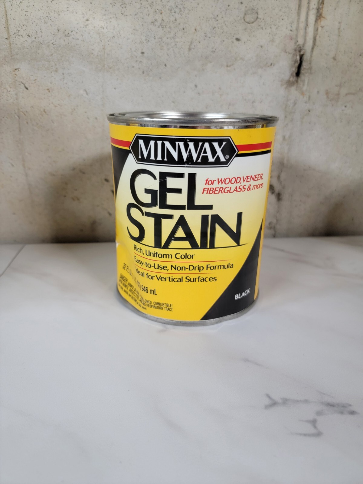 Minwax Gel Stain Wood Veneer Fiberglass 1 Quart BLACK New Dented Can