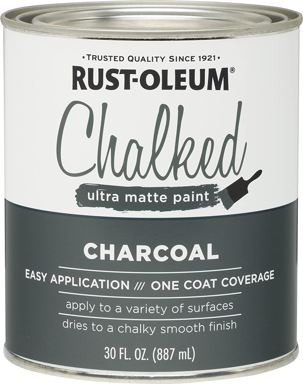 Rust-Oleum 285144 Ultra Matte Interior Chalked Paint 30 oz, Charcoal