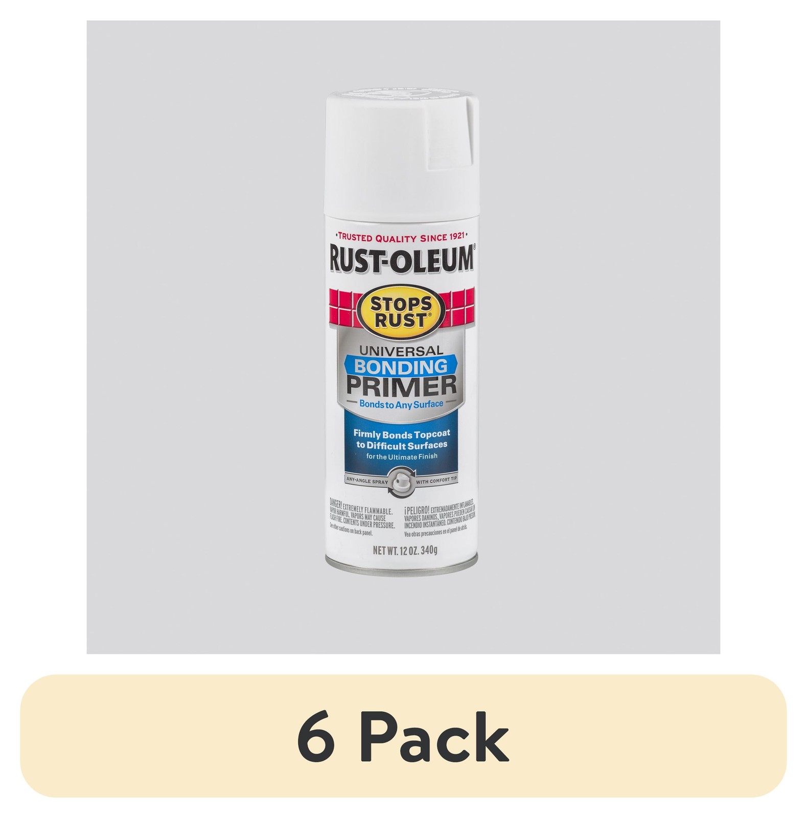 2 pack Light Gray Stops Rust Automotive Primer Flat Spray 12 oz
