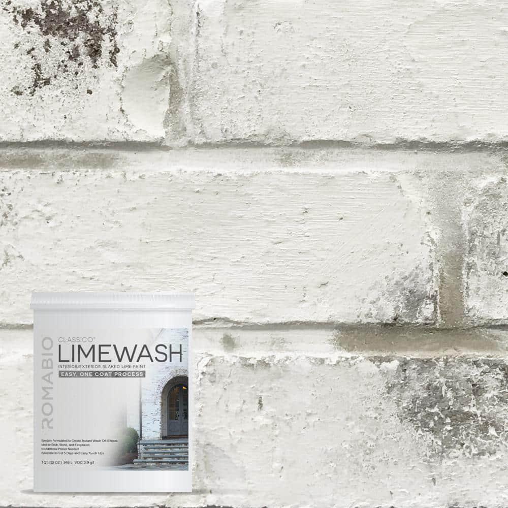 Romabio 1-qt Avorio White Limewash Paint Interior Exterior Brick Stone UV Fade
