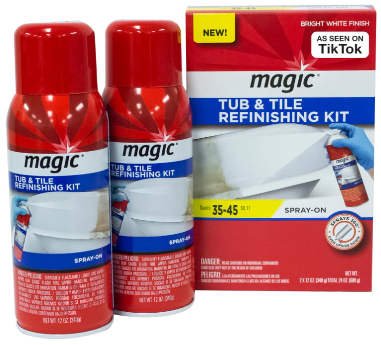 Tub and Tile Refinishing Kit – Spray on Aerosol – Refinish Sinks Tile Porcela