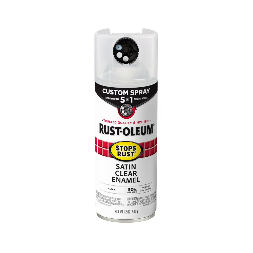 6 Pack Rust-Oleum Stops Rust 5-in-1 Custom Spray Paint, Satin Clear, 12 oz, DIY