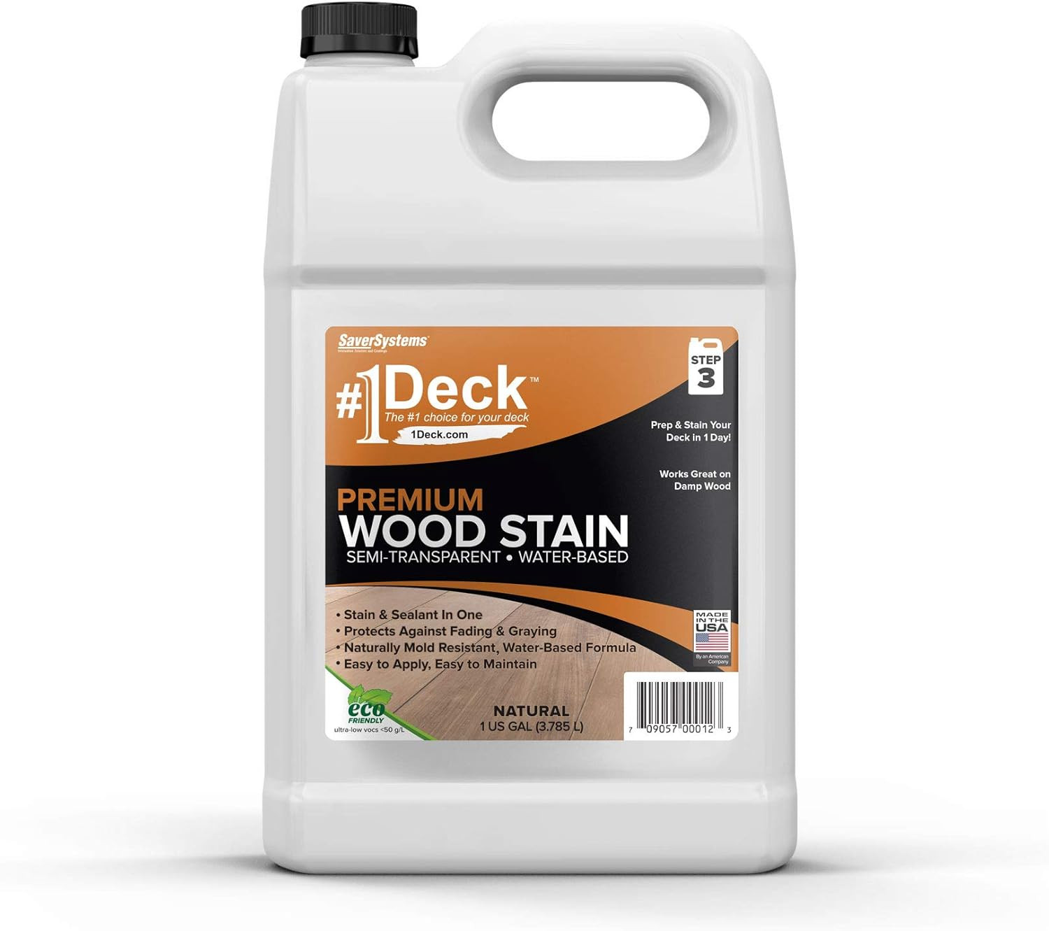 #1 Deck Premium Semi-Transparent Outdoor Wood Stain and Sealer in One – Water Ba