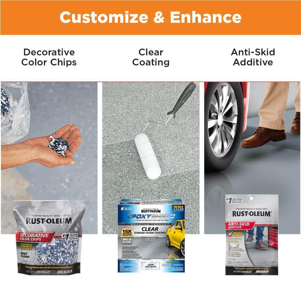 Garage Epoxy Shield Floor Kit 240 oz. Dark Gray Gloss 2.5-Car Waterproof Sealant