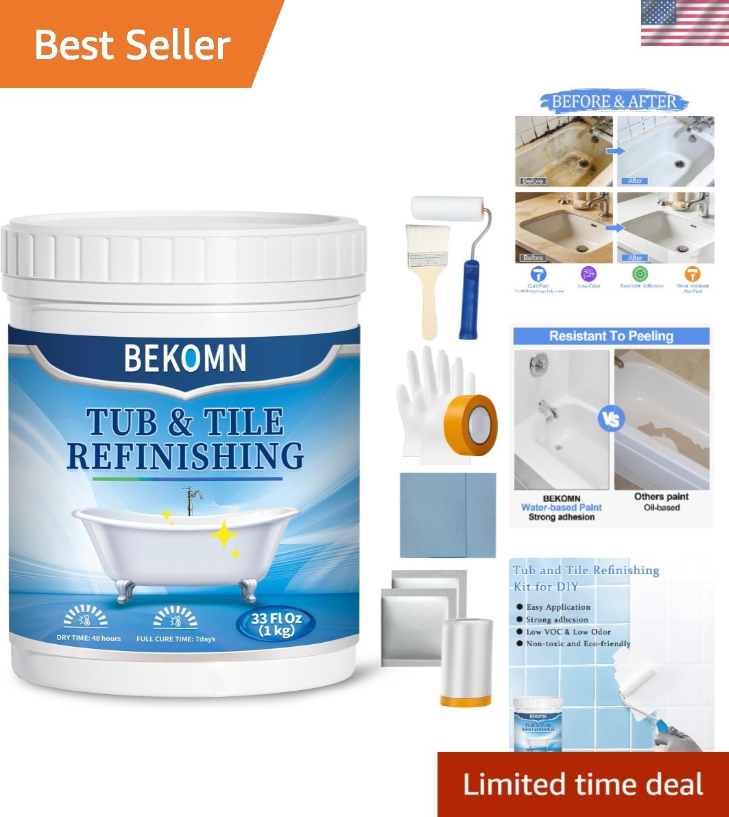 Durable White Bathtub Paint – 33oz Kit for Easy Refinishing in Kitchens & Baths