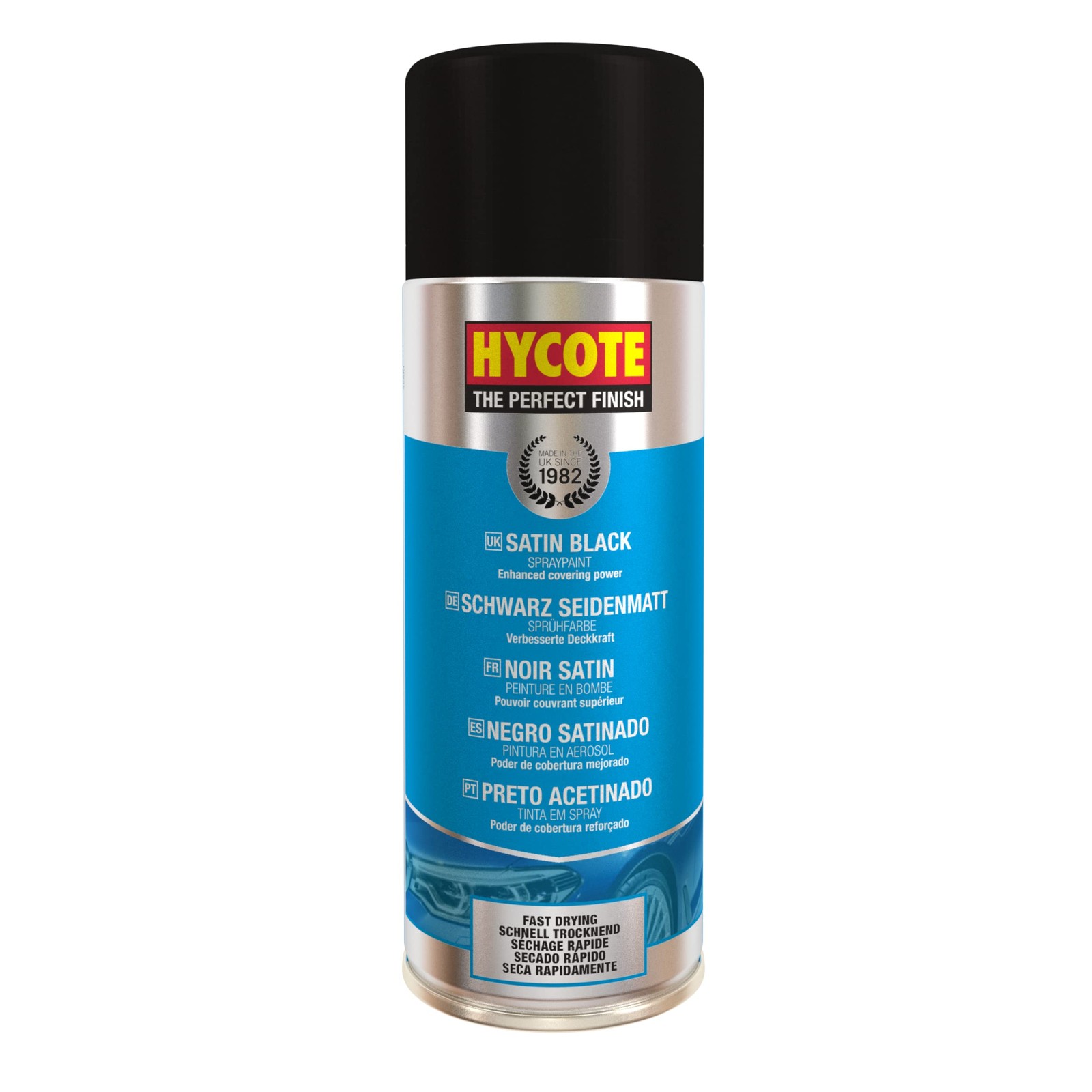 Black Spray Paint Satin 13.5 Oz 400ml Fast Dry UV Weather Resistant Acrylic