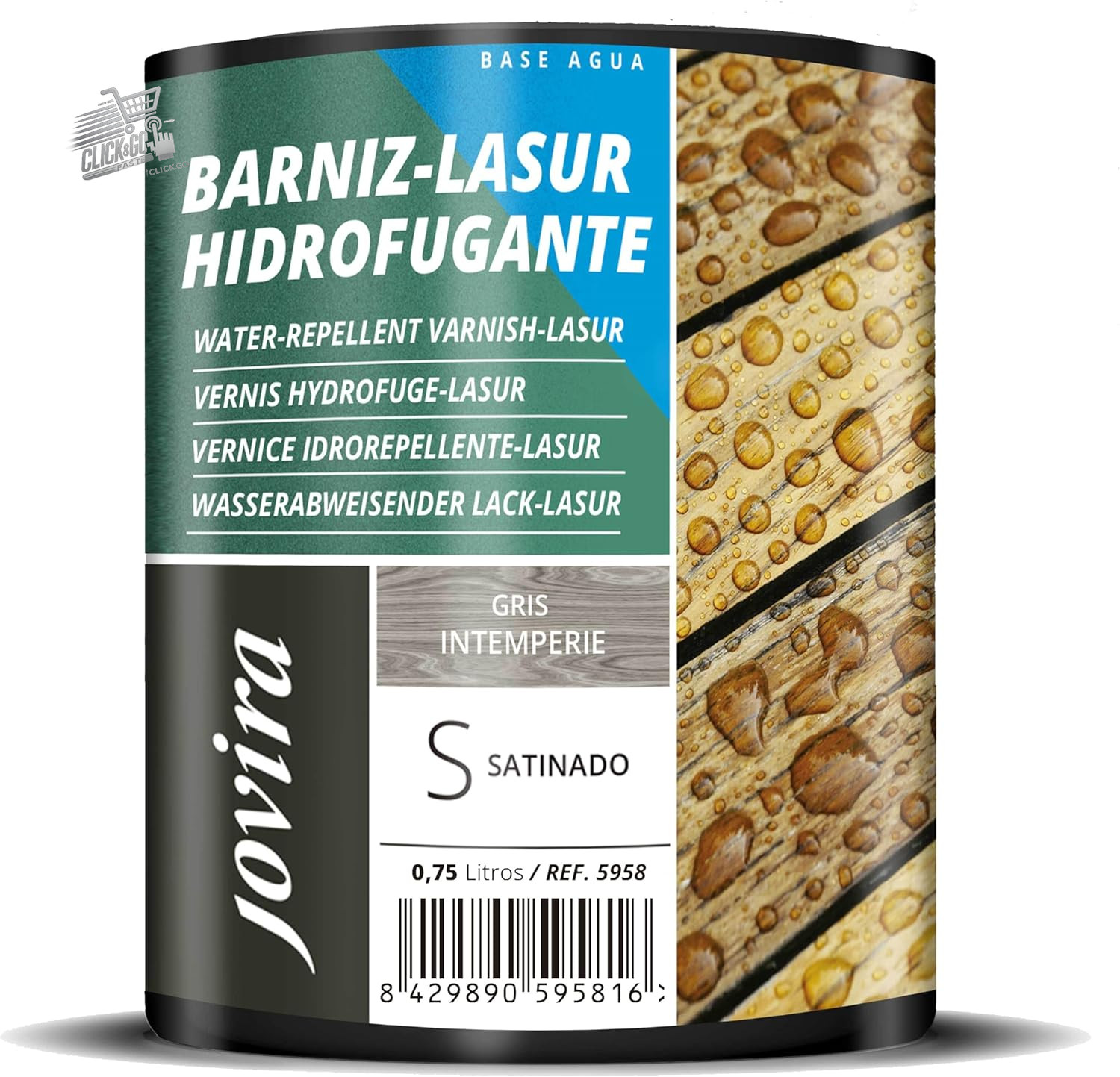 Glasur 750ml Outdoor Wood Impregnator Satin Grey Protective Water