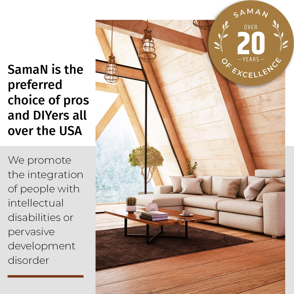 Saman Interior Water Based Varnish Aluminum Oxide Crystal Clear Wood Finish
