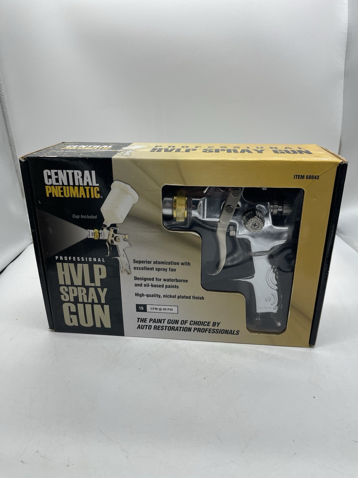 Central Pneumatic Professional HVLP Auto Paint Restoration Spray Gun 20 oz.*NEW*