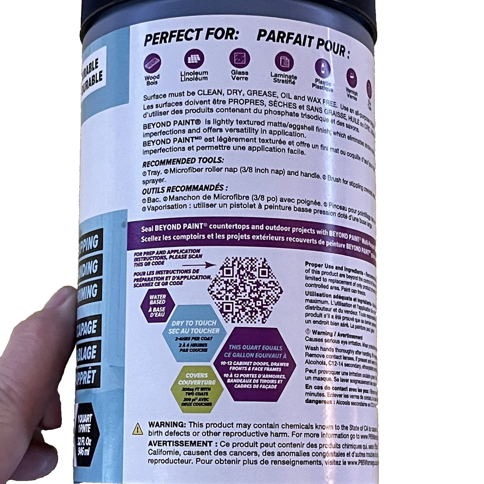 Beyond Paint All-In-One Deep Blue 1 Quart Bonds Primes Seals Furniture Cabinets
