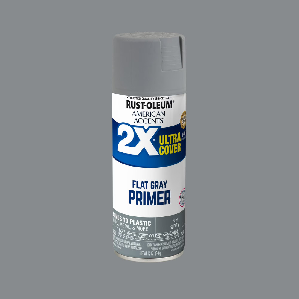 6 Pack Rust-Oleum Gray Primer Spray Paint, 2X Ultra Cover Flat 12oz, Base Coat