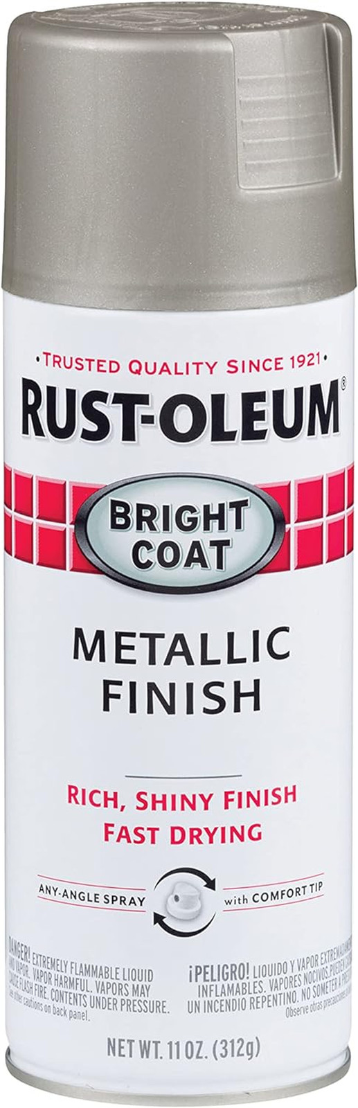 Rust-Oleum 7715830-6PK Stops Rust Bright Coat Metallic Spray Paint, 11 Oz, Alumi