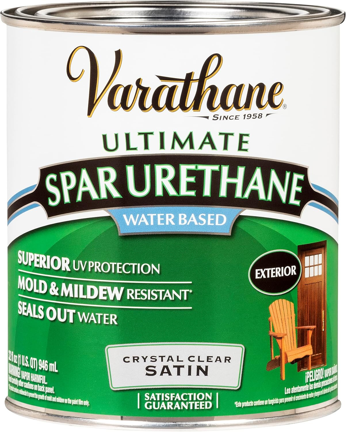 250241H Water-Based Ultimate Spar Urethane, Quart, Satin