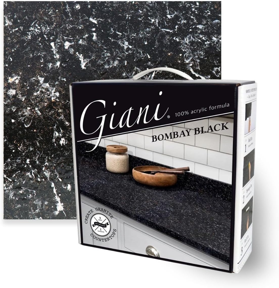 Transform Countertops with Black Granite Paint