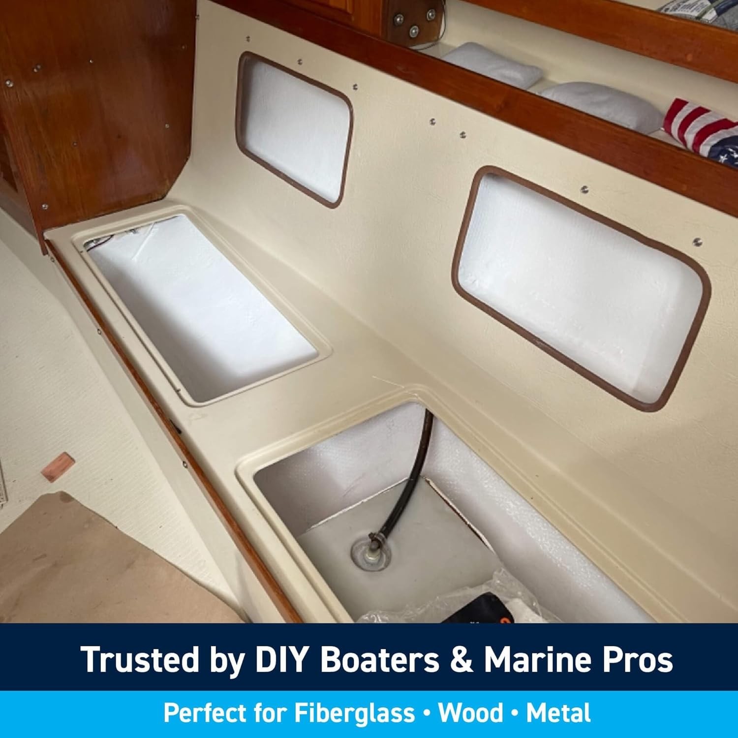 1 Qt High-Gloss Epoxy Based Bilge Paint for Boat Bilges Bulkheads, Engine Rooms