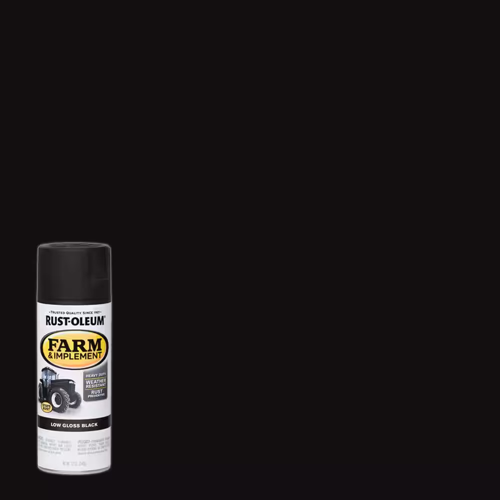 12 Oz. Farm and Implement Low Gloss Black Enamel Spray Paint (6-Pack)