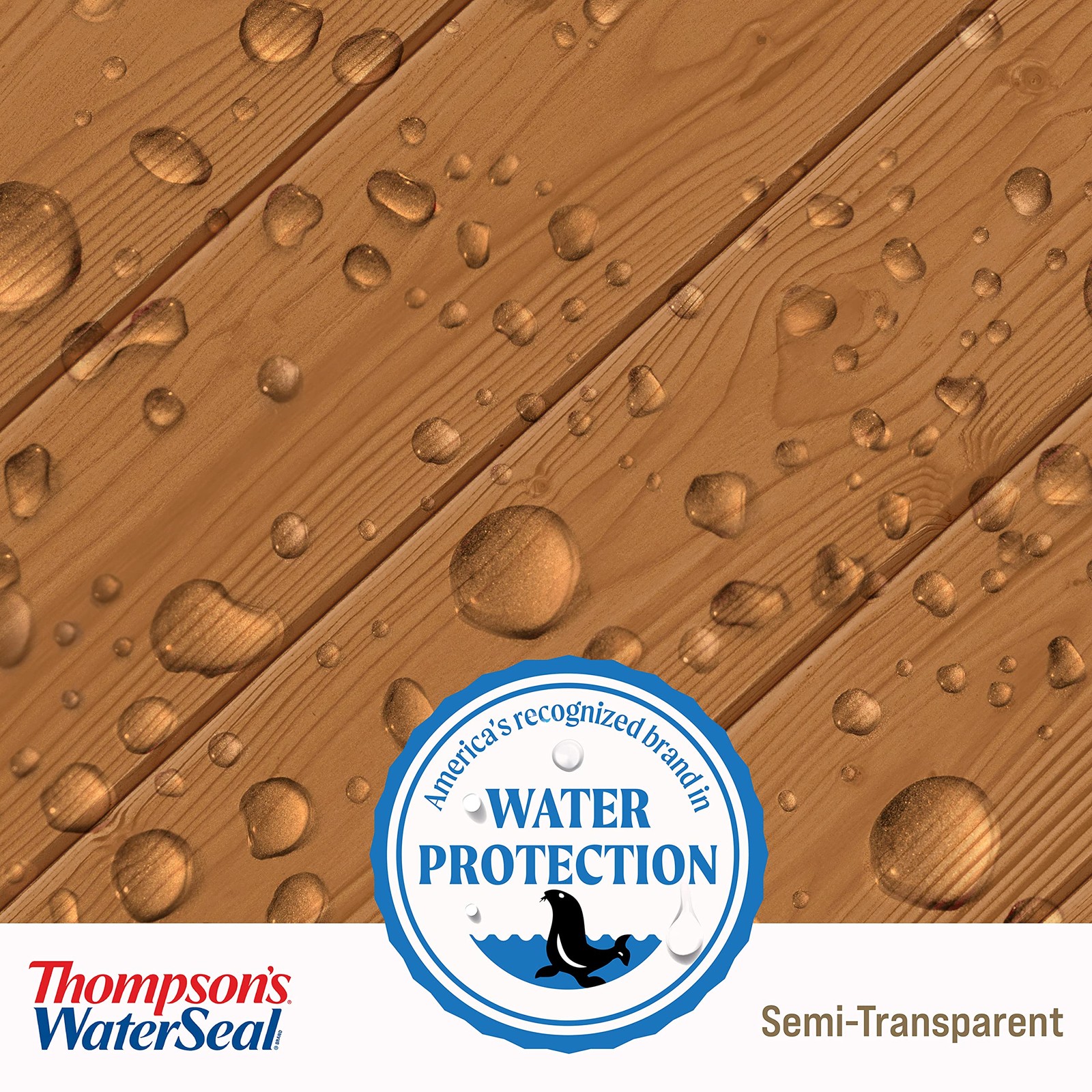 Thompson’s WaterSeal Semi-Transparent Waterproofing Wood Stain and Sealer, Harv