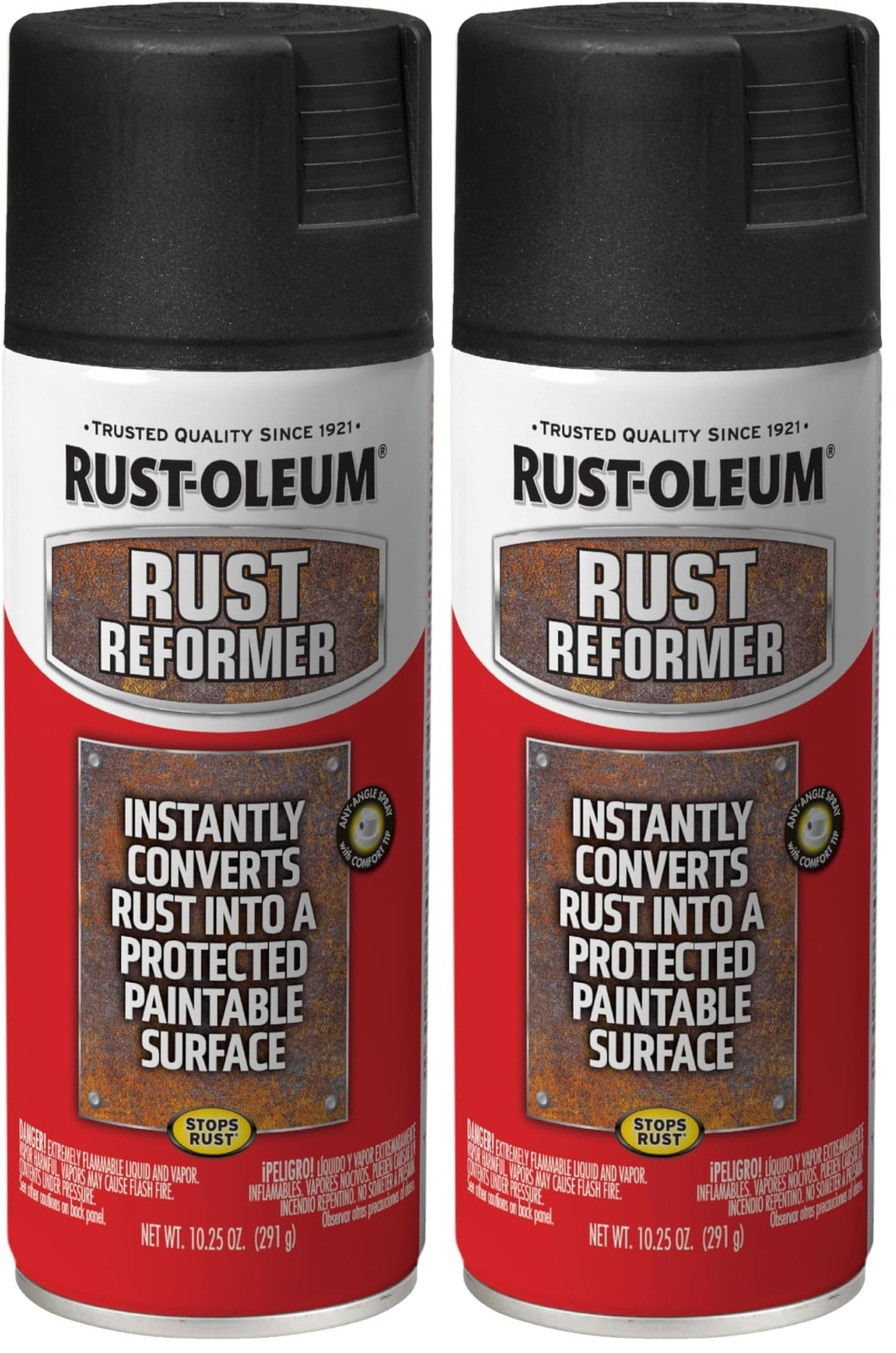 Rust-Oleum 248658 Rust Reformer Spray, 10.25 Ounce (Pack of 2), Black