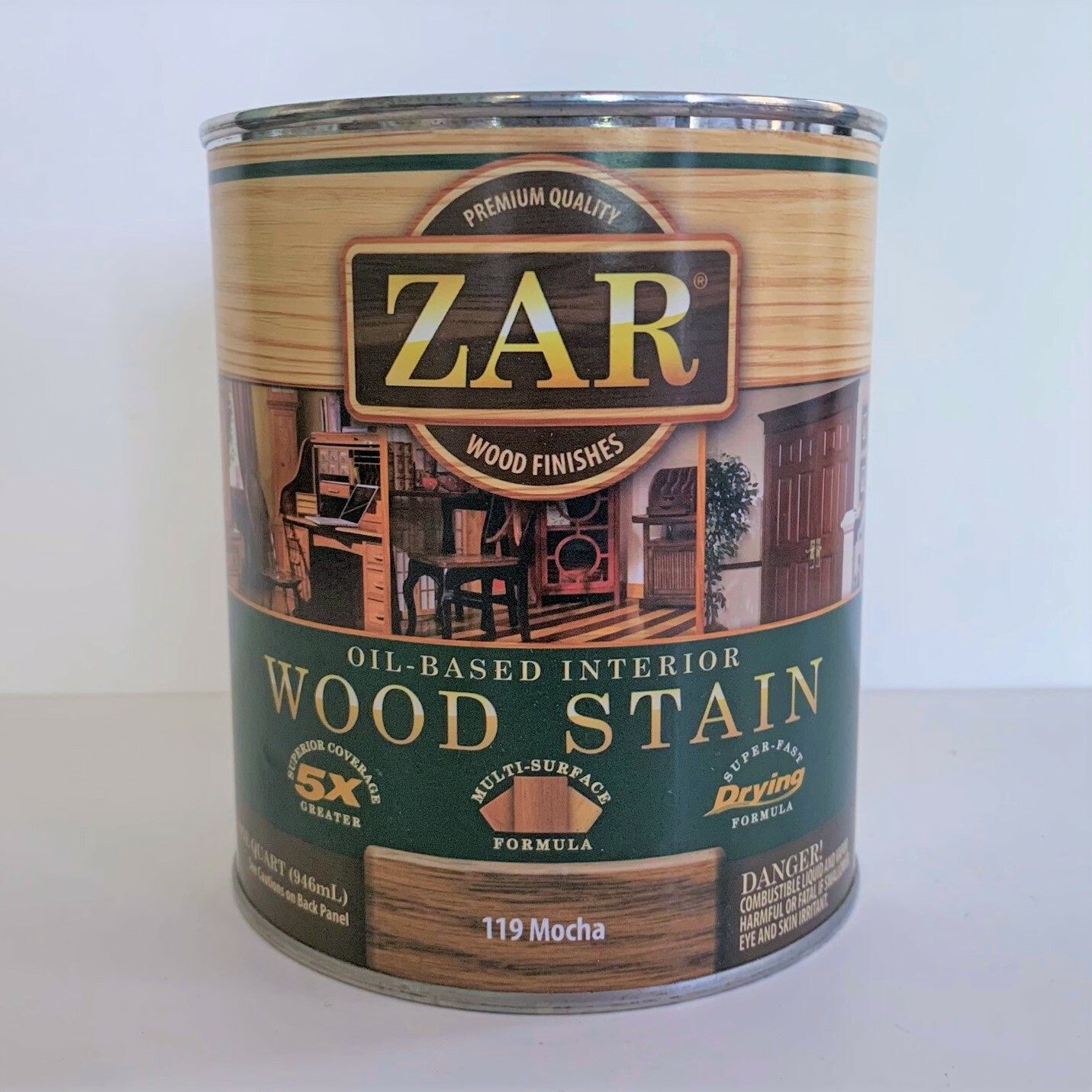 Quart Can ZAR 119 MOCHA Oil Based Interior Wood Stain 11912 17A17