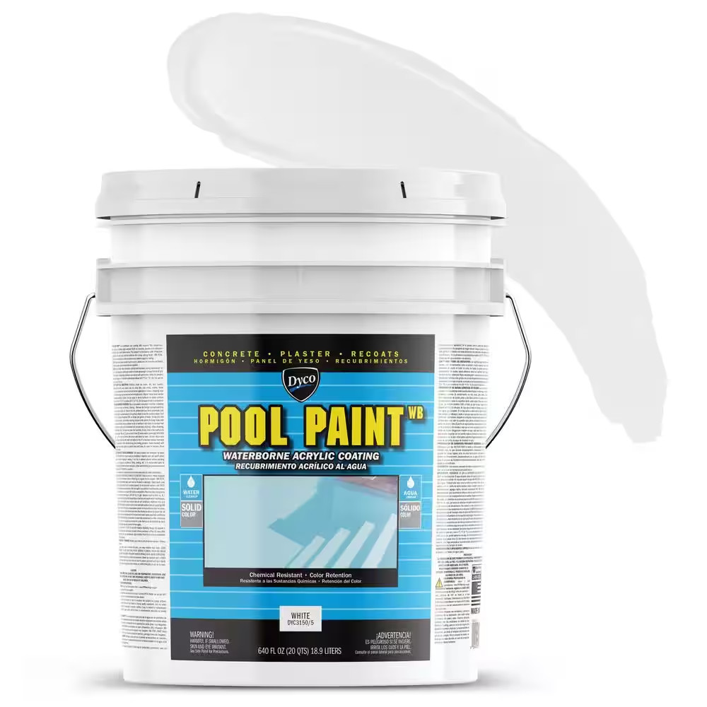Pool Paint 5 Gal. 3150 White Semi-Gloss Acrylic Exterior Paint