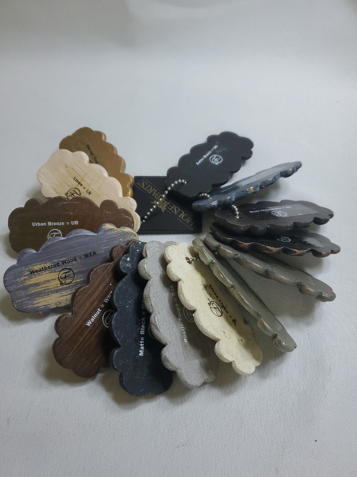 14 Piece Finerstra Wood Finish Samples of Vintage Finishes House Parts