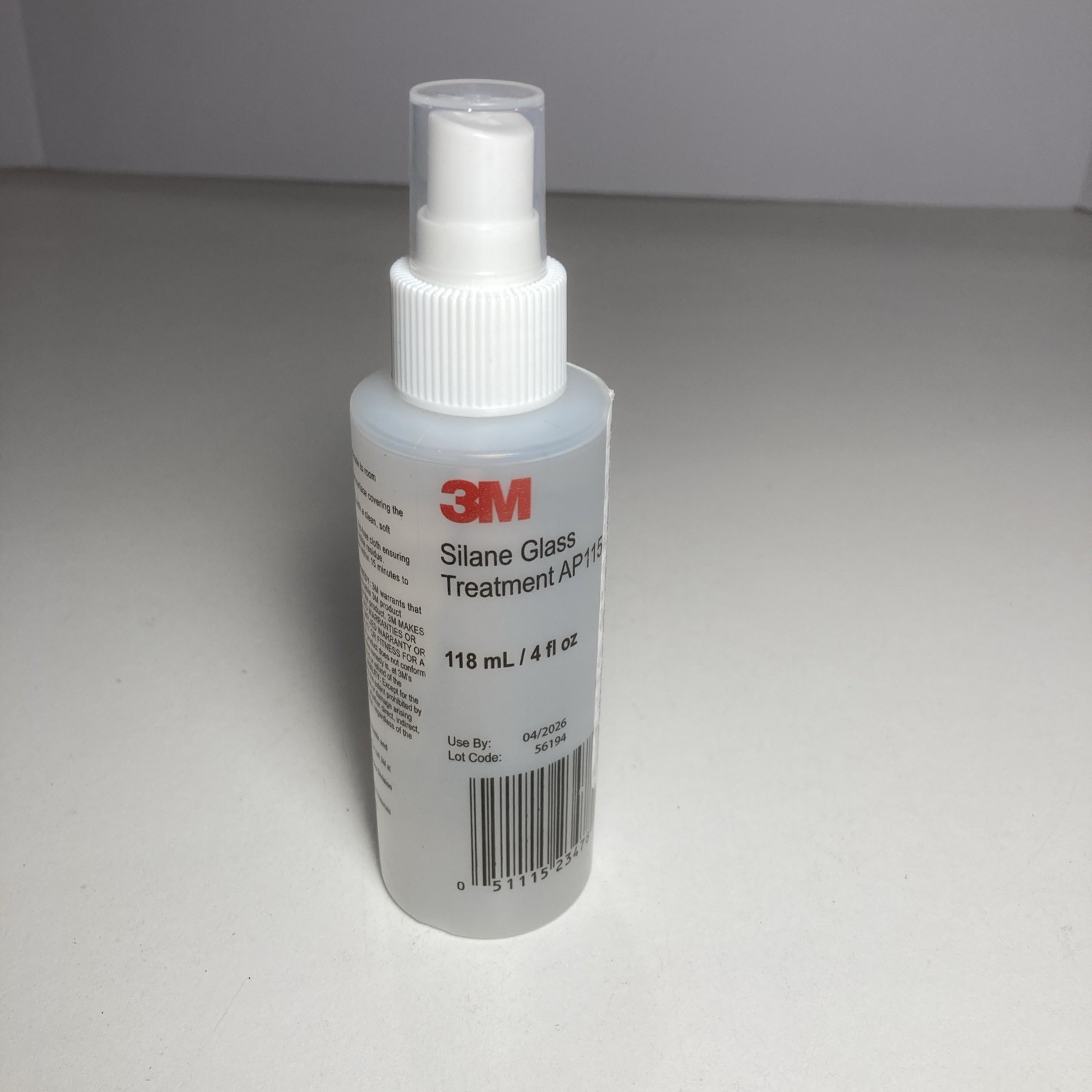 3M Silane Glass Treatment AP115, Clear, 4 oz Bottle Expires 04/2026