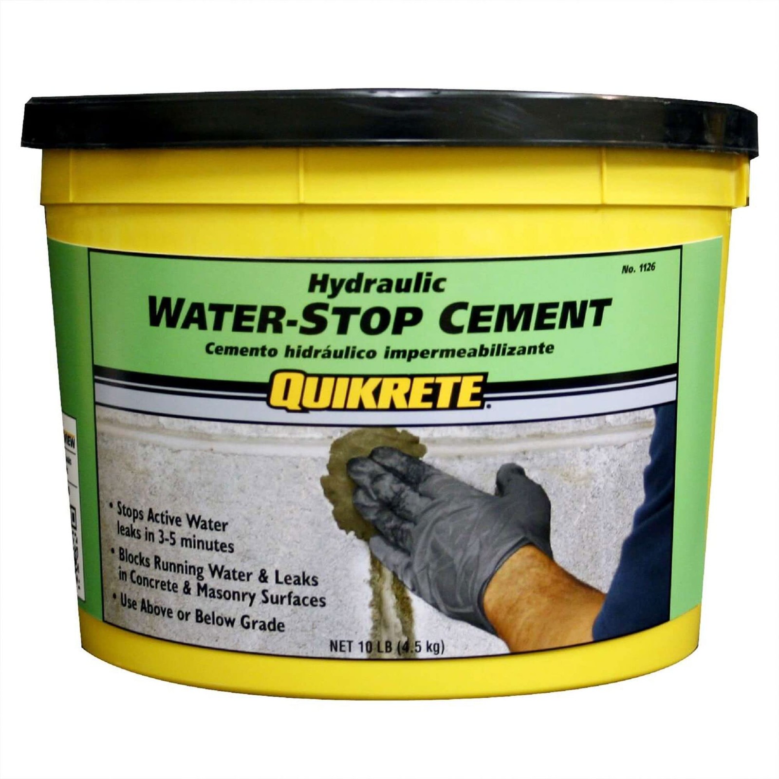 Quikrete Rapid Setting, Hydraulic Water Stop Cement, Sets No Size, Color