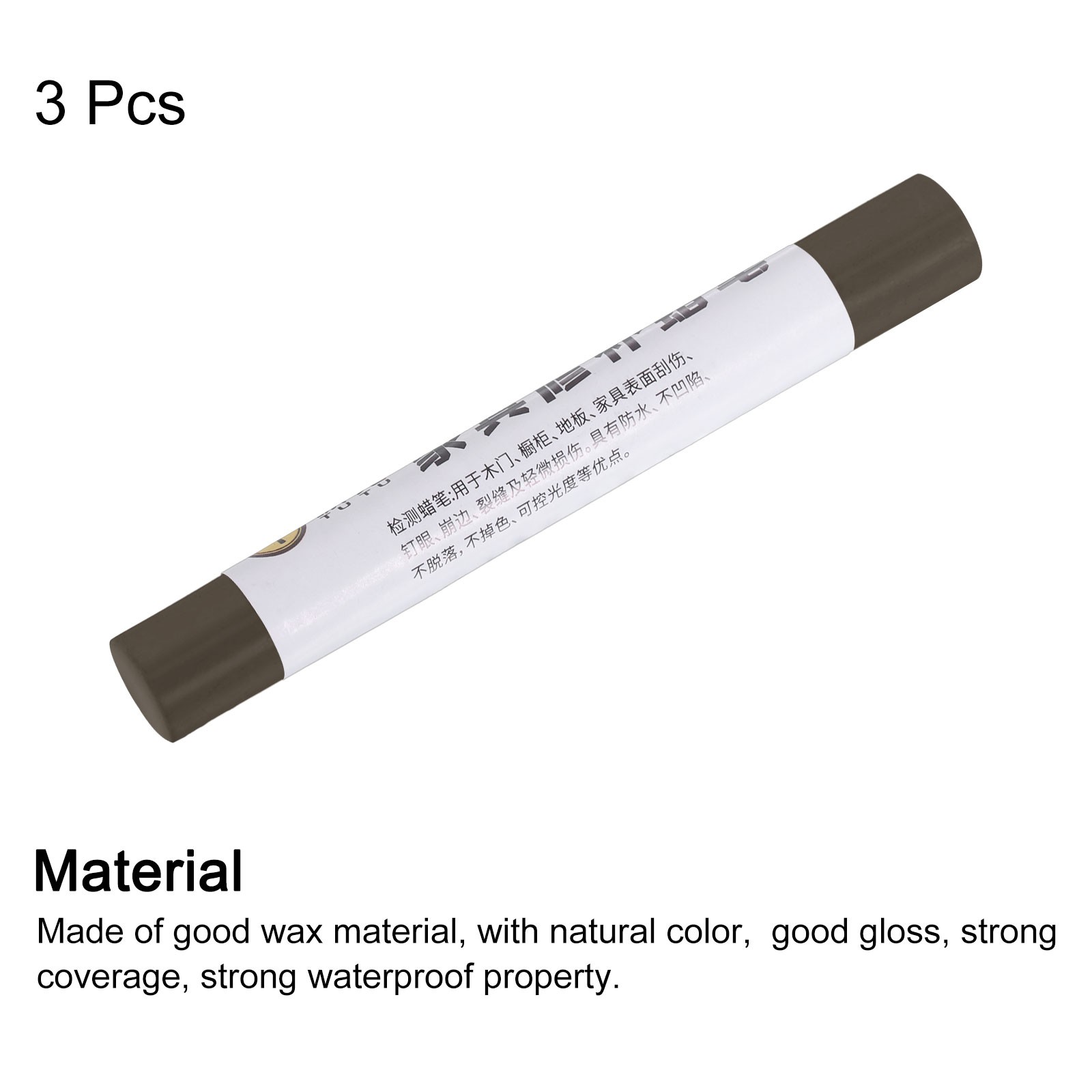 3Pcs Furniture Repair Crayons Wax Filler Stick Pen Marker Glass Gray