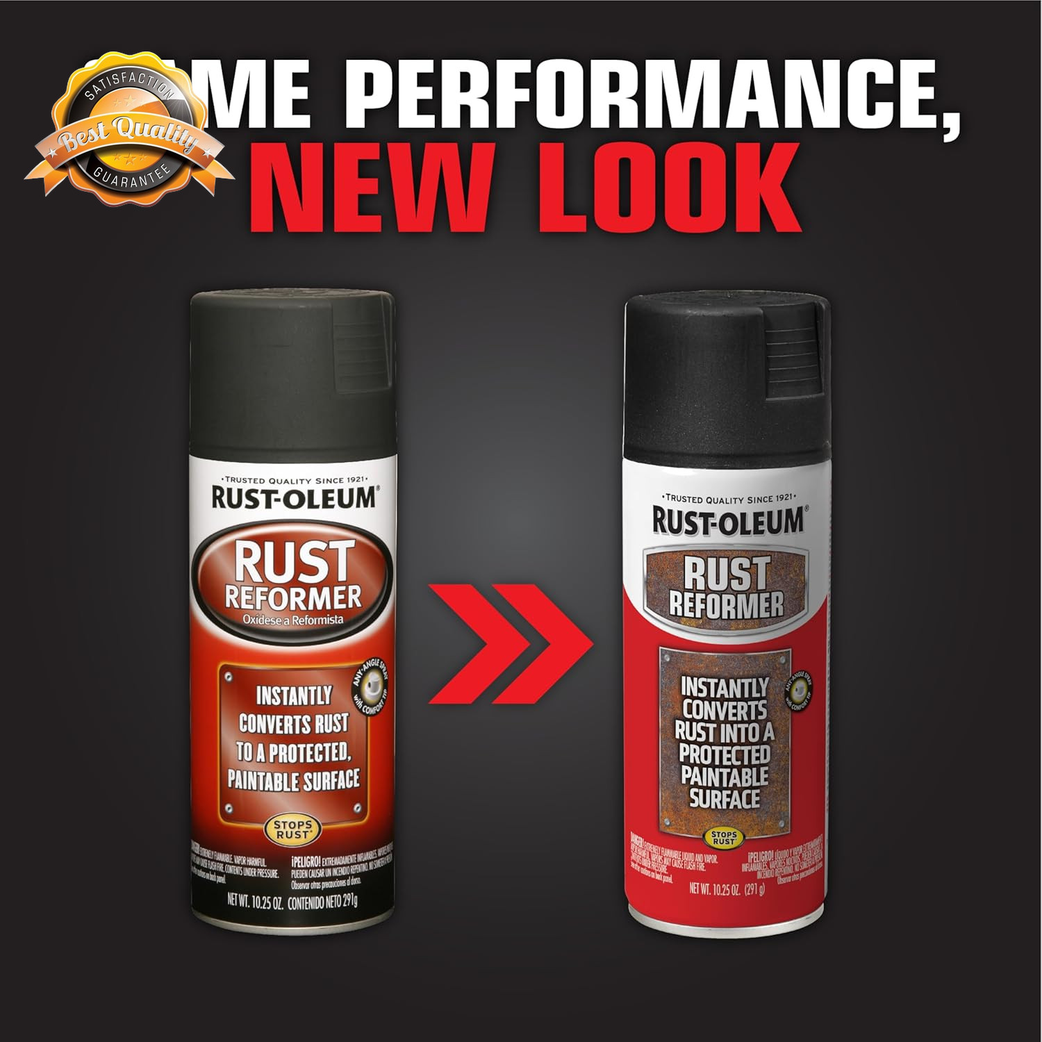 Rust Reformer Spray Paint Matte Black 10.25oz Stops Rust Metal Surface
