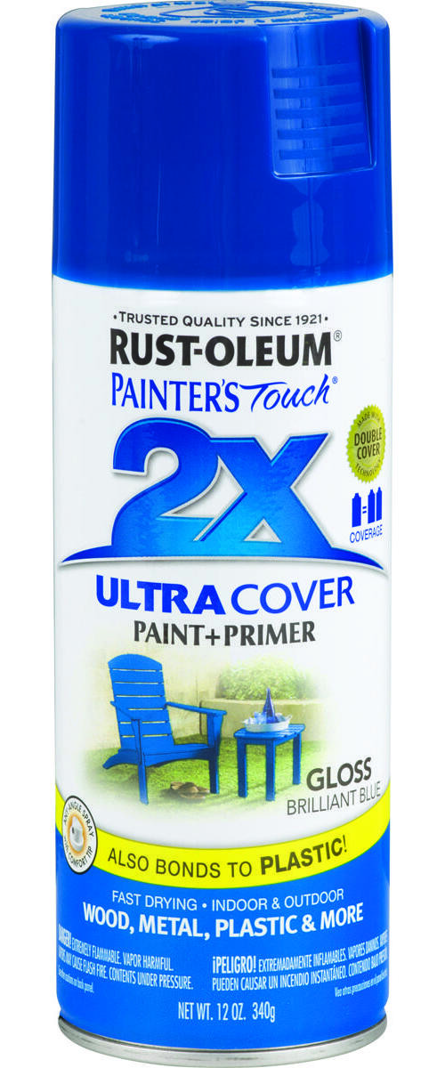 PAINTER’S Touch Gloss Spray Paint, Gloss, Brilliant Blue, 12 oz, Aerosol Can