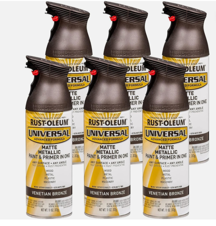 Rust Oleum Universal 11Oz Matte Venetian Bronze Spray Paint Pack Of 6