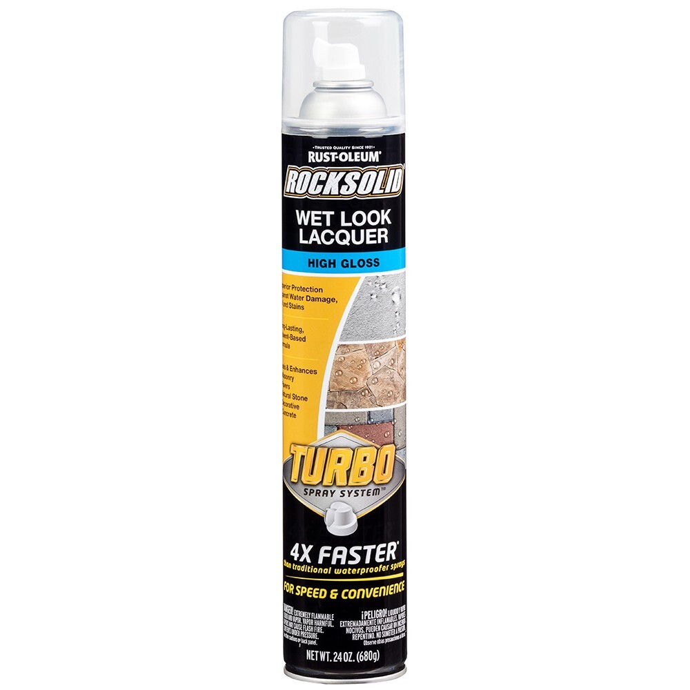 Rust-Oleum 360292 RockSolid Wet Look Lacquer Turbo Concrete Sealer Spray 24 oz