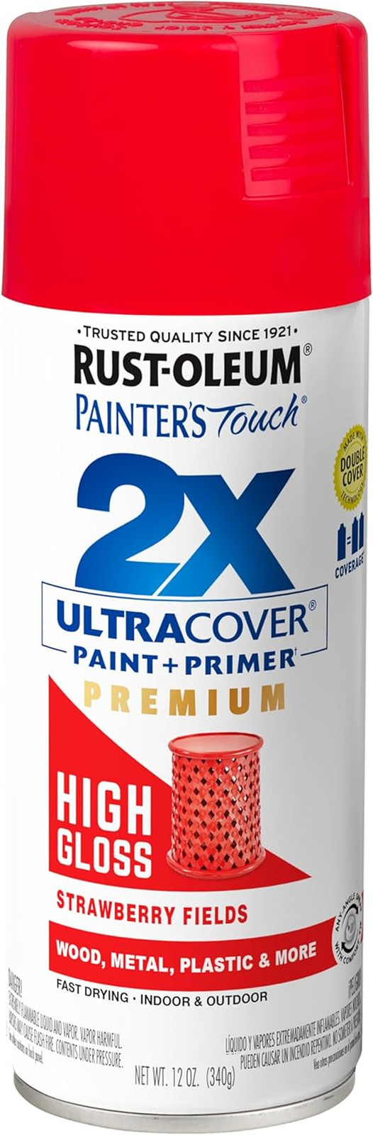 331180 Painter’S Touch 2X Ultra Cover Spray Paint, 12 Oz, High Gloss Strawberry