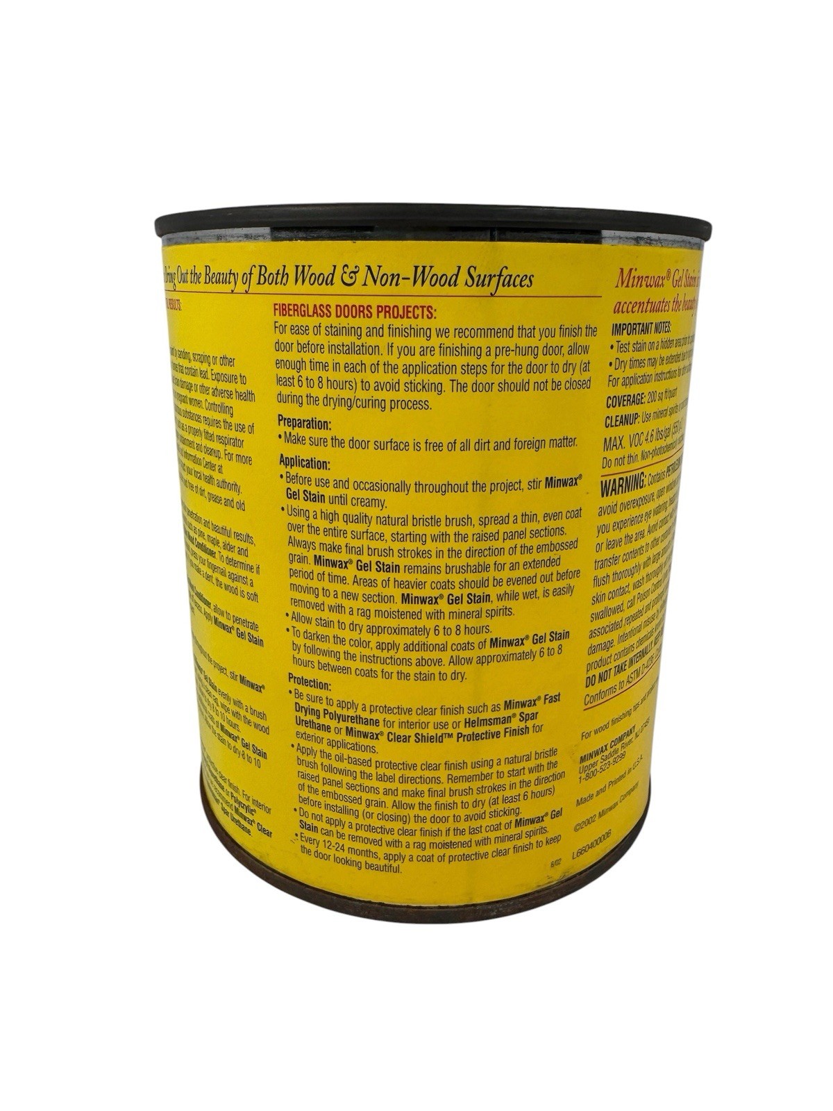 Minwax Gel Stain HONEY MAPLE For Wood, Metal, Fiberglass & More 32 oz 1 QT NEW
